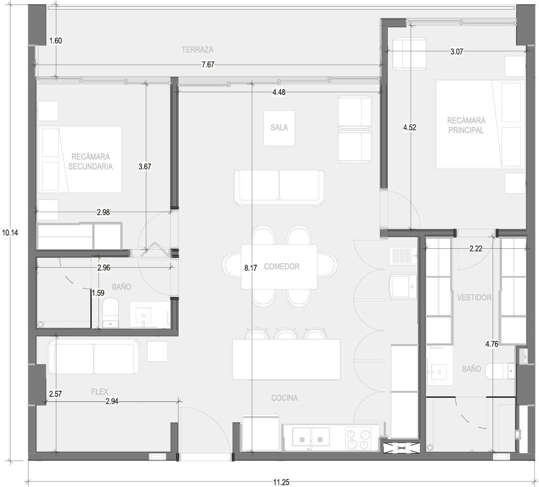 Planos Condominio 210 - Virēo Living, El Tigre
