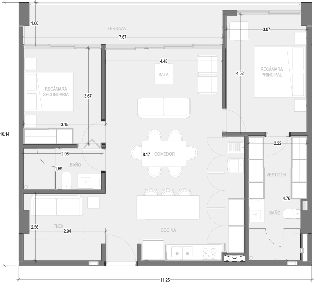 Planos Condominio 207 - Virēo Living, El Tigre